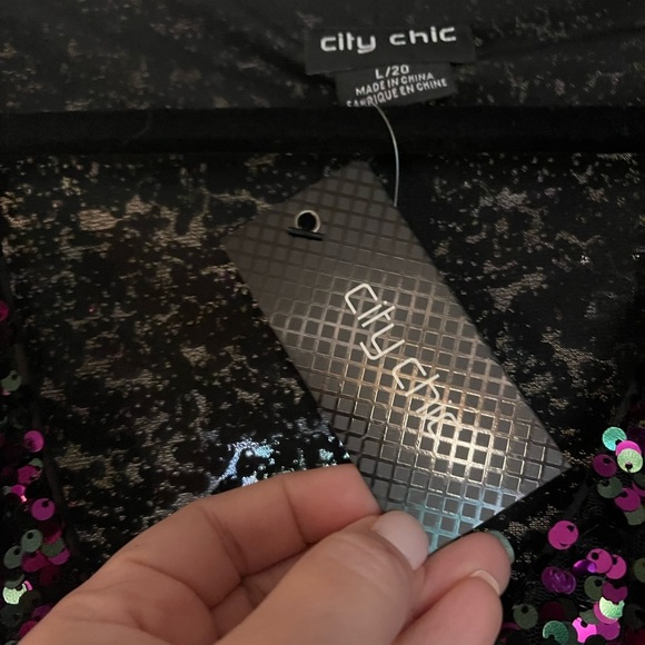 City Chic Sequin Plus Size Glam Dress in Purple NWT SIZE 20-SOLD OUT NWT - Picture 10 of 17
